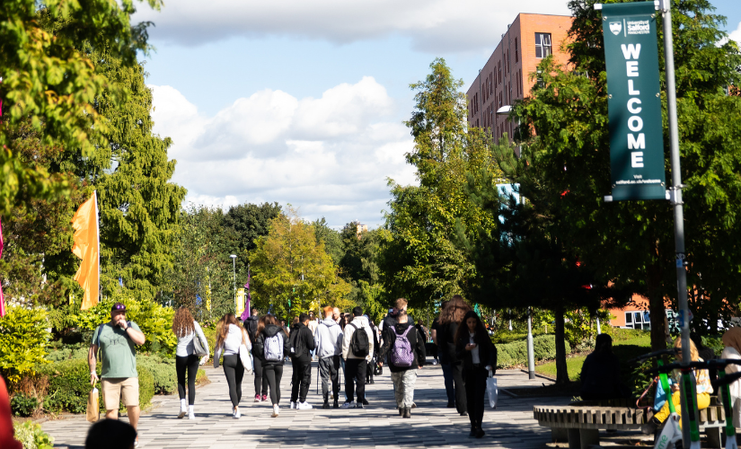 Students walking on Campus during Welcome Week