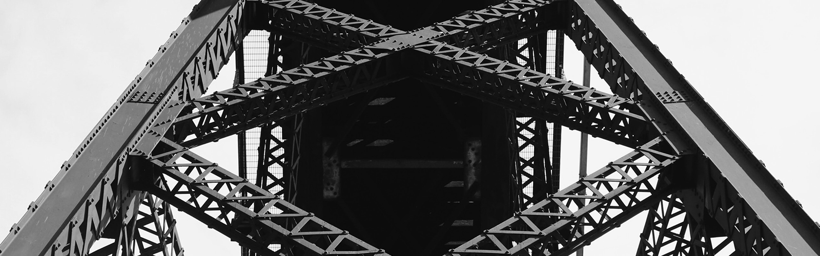 Black and White photo of a bridge