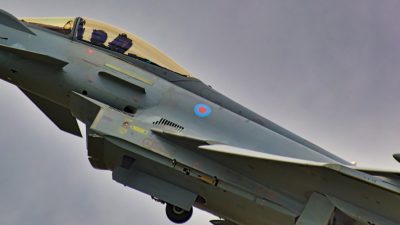 Photo of a gray jet plane
