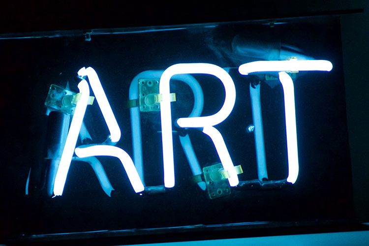 Photo of "Art" neon light sign