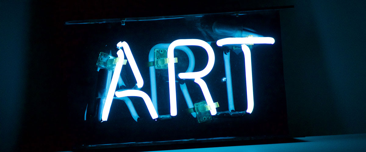 Photo of "Art" neon light sign