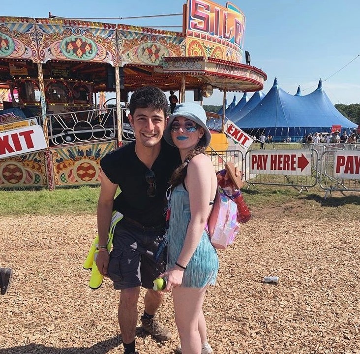 Patrick and friend at a festival 