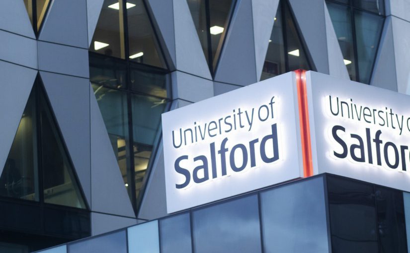Photo of University of Salford Sign in Mediacity Campus