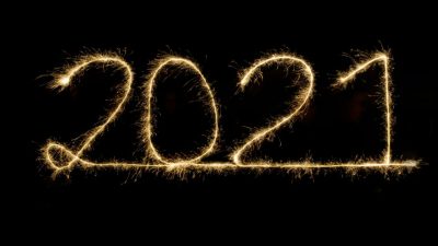 Light painting of 2021 using crackers