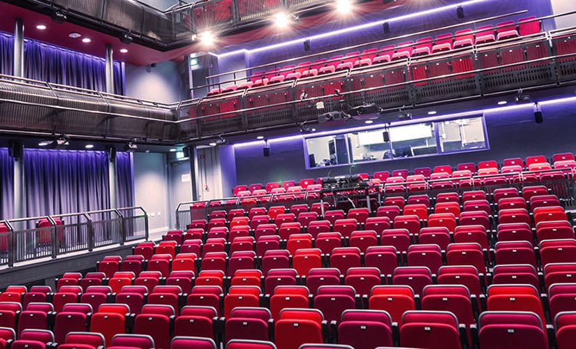 A photo of the inside of the University of Salford's Theatre.
