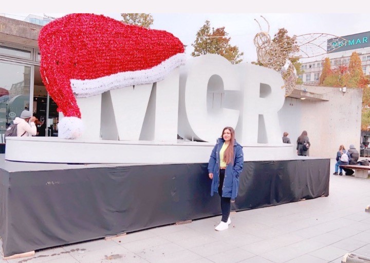 Salford student Sana from Pakistan is enjoying life in Manchester city centre