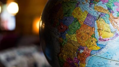 Globe displaying some of the countries our many international students come from