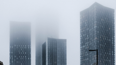 Photo of the Skyscapers in Deansgate with mist