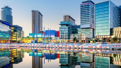 Photo of mediacity during sunset