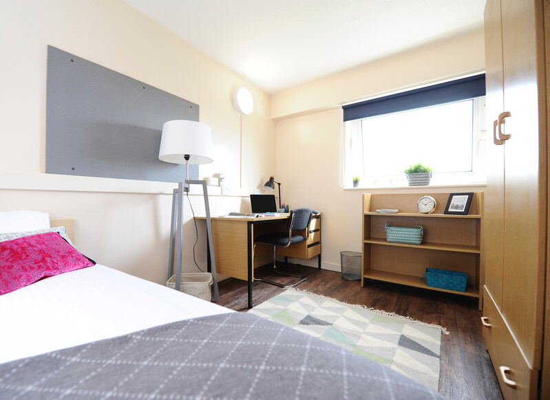 A room at John Lester and Eddie Colman Courts student accommodation 