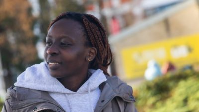 University of Salford student, Sharon, on Peel Park campus