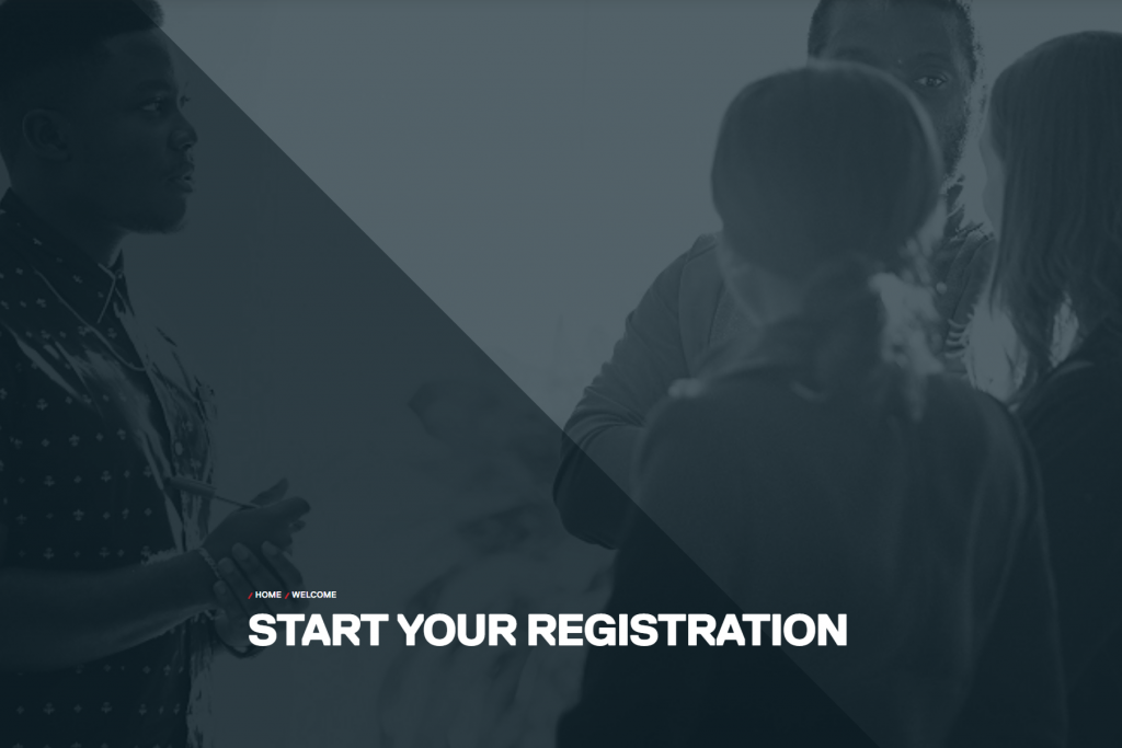 Screengrab from University of Salford Registration Landing Page