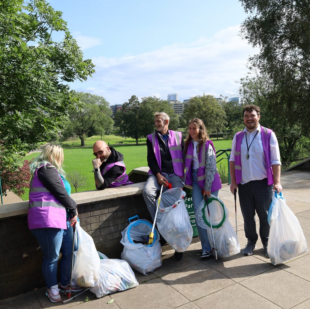 Rosie and colleagues litter picking