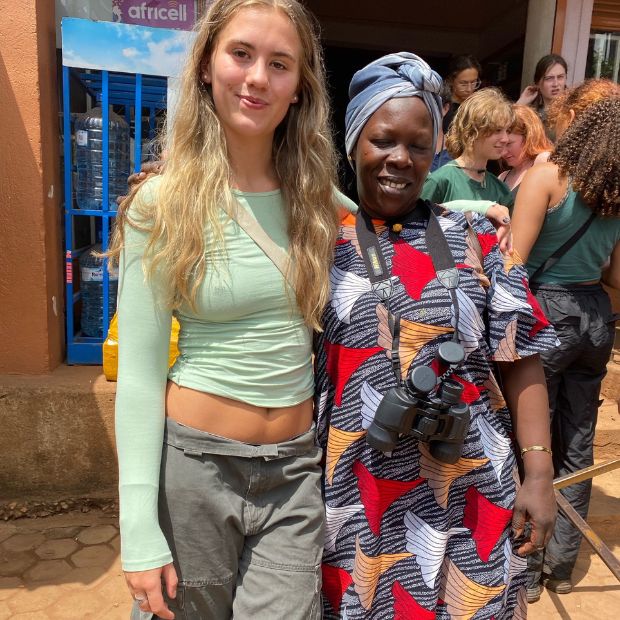 Tilly with female guide, Sauda in Uganda