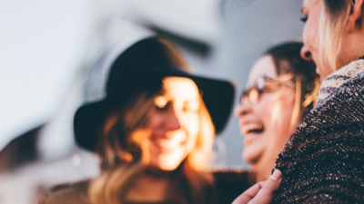 A group of friends laughing together.
