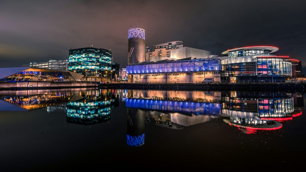 MediaCityUK at night