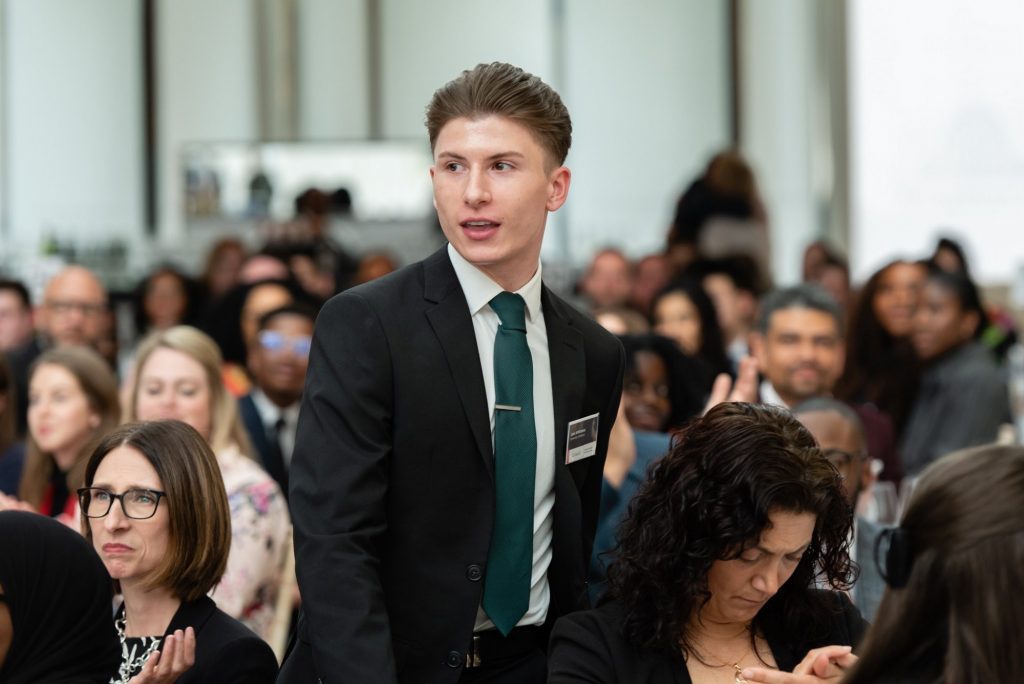 Law student Jack Whittaker at Future Lawyer of the year competition