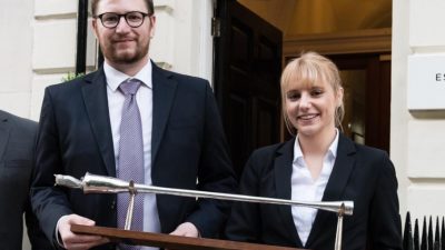 Banner Image of Emma Clarke at Mooting competition