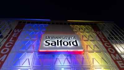 University of Salford at night