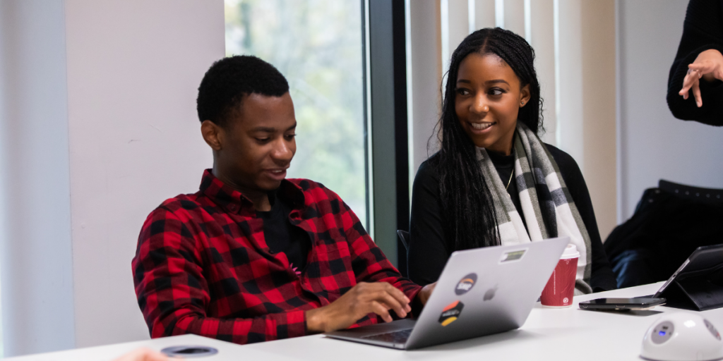 Two students discussing their plans after graduation.