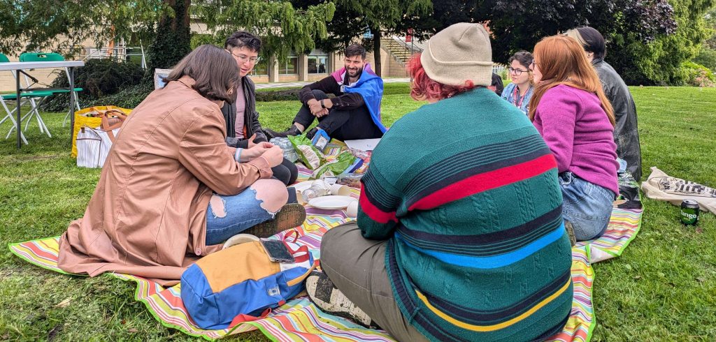 Students at a LGBTQ+ picnic during Welcome Week 2024.