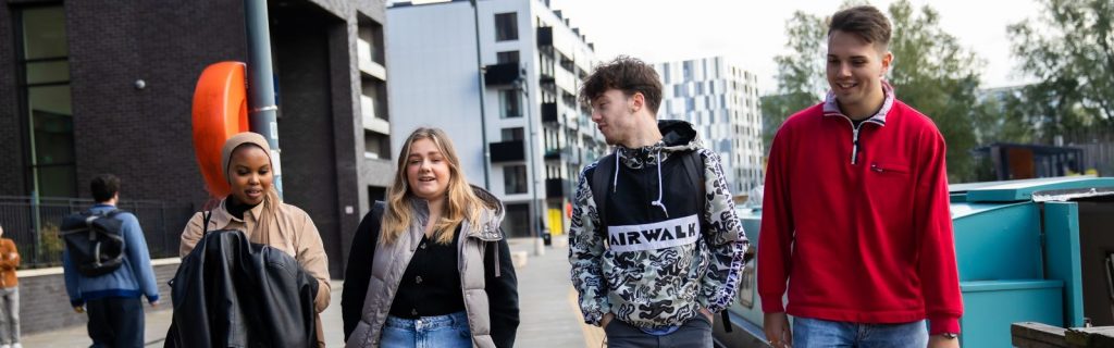 Students walking in Manchester
