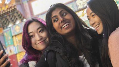 Students posing in Chinatown