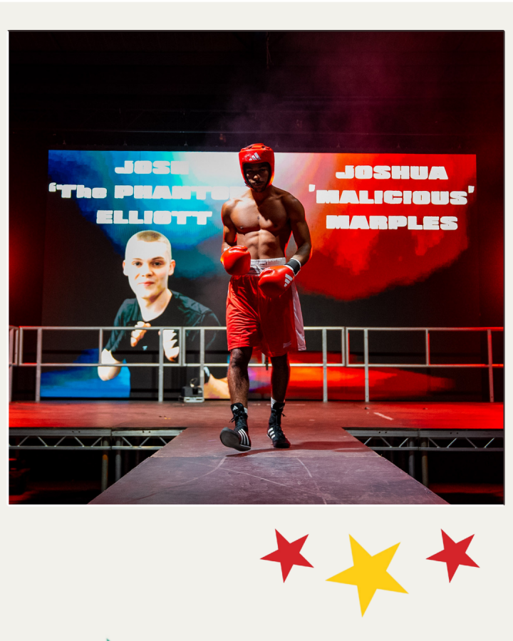 Josh participating in a university fight night