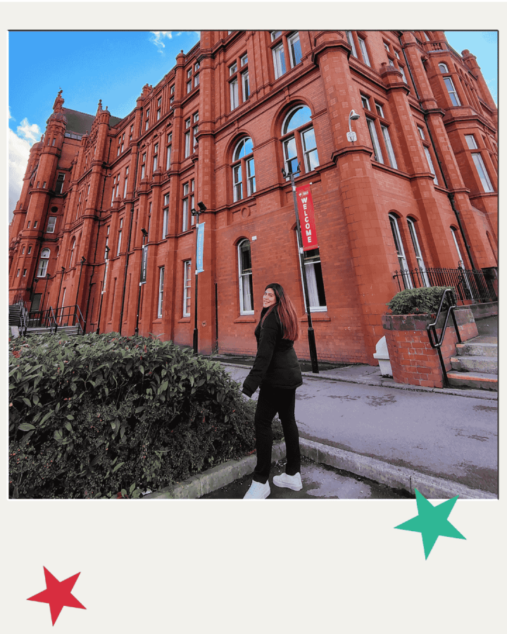 Dani in front of Peel Building