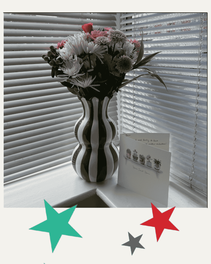 Flowers and card