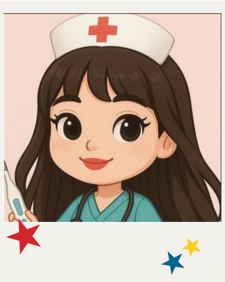 A cartoon drawing of a nurse