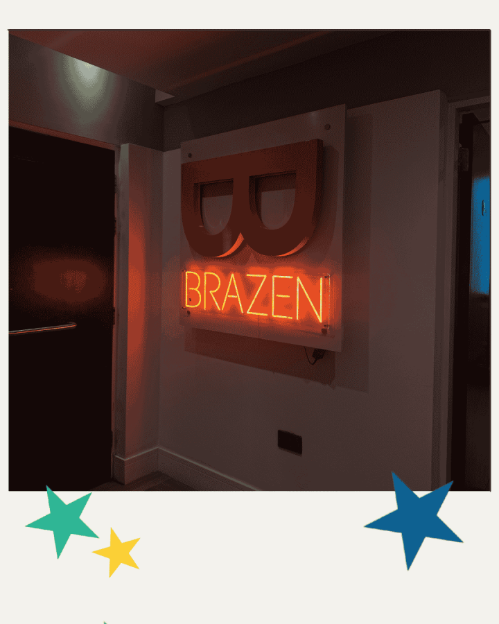 Brazen neon sign