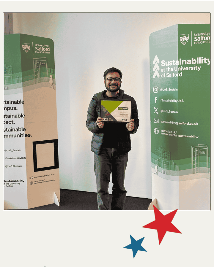 Saadan holding leadership award for sustainability
