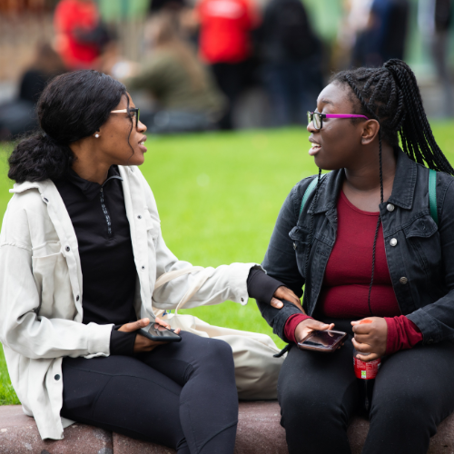 Two students talking