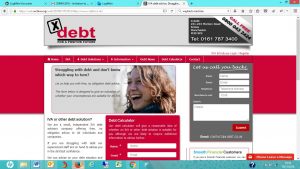 X debt old website screenshot